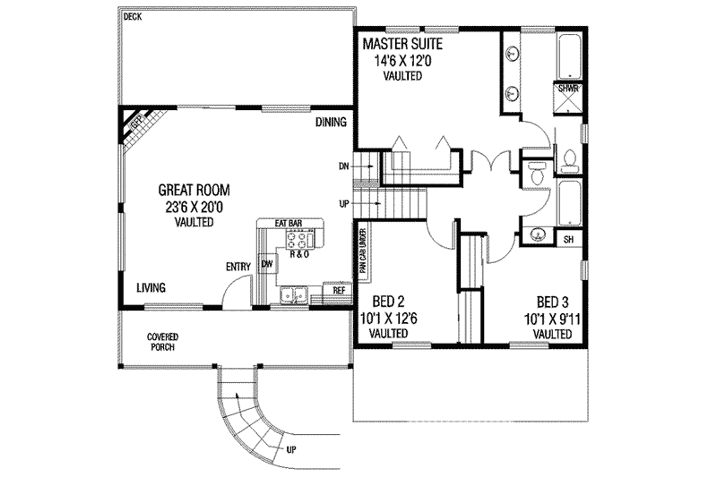 Home Plan - Floor Plan - Main Floor for Traditional House Plan #60-103 - 3 bed, 3 bath
