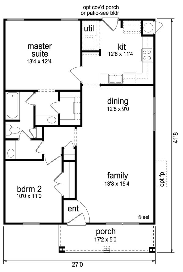Craftsman Floor Plan - Main Floor Plan #84-445