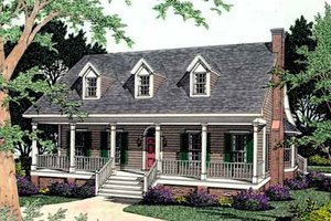 Southern Exterior - Front Elevation Plan #406-158