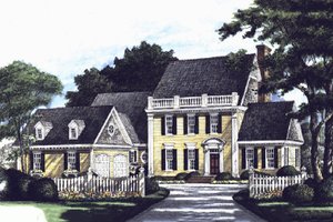 Exterior - Front Elevation for Southern House Plan #137-162 - 4 bed, 3 bath