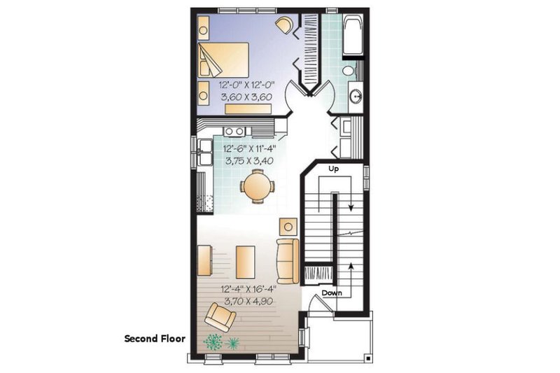 Dream House Plan - Floor Plan - Upper Floor for European House Plan #23-2152 - 1 bed, 1 bath