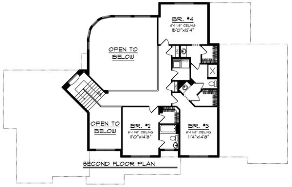 Dream House Plan - Craftsman Floor Plan - Upper Floor Plan #70-1254