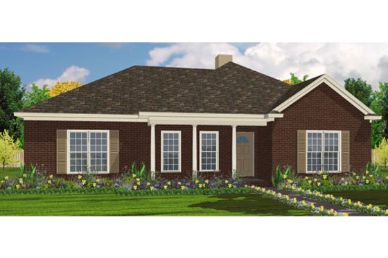 Exterior - Front Elevation for Traditional House Plan #63-219 - 4 bed, 2 bath