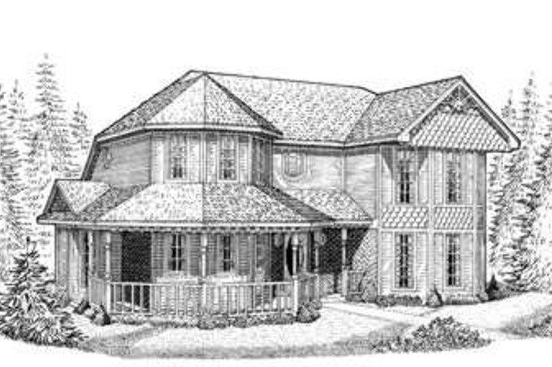 Dream House Plan - Victorian Exterior - Front Elevation Plan #410-216