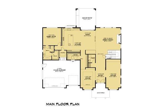 Floor Plan - Main Floor for Contemporary House Plan #1066-104 - 5 bed, 5.5 bath