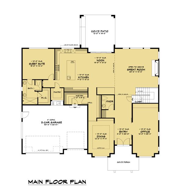 Contemporary Floor Plan - Main Floor Plan #1066-104