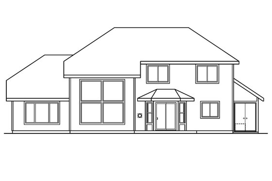 Exterior - Rear Elevation for Traditional House Plan #124-384 - 4 bed, 2.5 bath