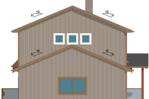 Exterior - Rear Elevation for Country House Plan #126-248 - 2 bed, 2 bath