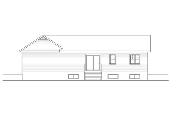 Exterior - Rear Elevation for Ranch House Plan #23-2653 - 2 bed, 1 bath