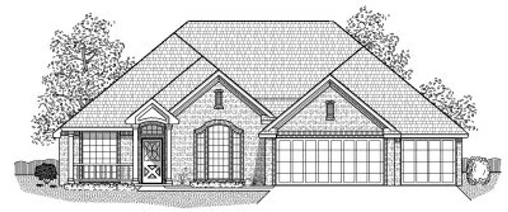 Exterior - Front Elevation 2 for European House Plan #65-351 - 4 bed, 2 bath