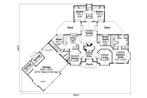 Floor Plan - Main Floor for Modern House Plan #124-123 - 4 bed, 2.5 bath