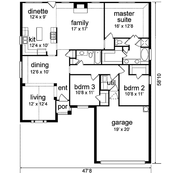 House Plan Design - Traditional Floor Plan - Main Floor Plan #84-174