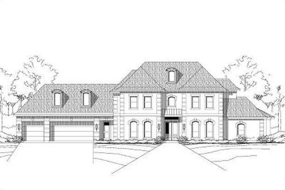 Exterior - Front Elevation for European House Plan #411-409 - 4 bed, 3.5 bath