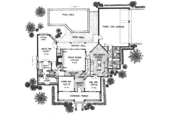 Floor Plan - Main Floor for Farmhouse House Plan #310-625 - 4 bed, 4 bath