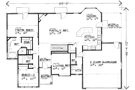 Floor Plan - Main Floor for Traditional House Plan #308-149 - 5 bed, 3.5 bath