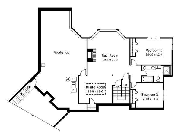 European Floor Plan - Lower Floor Plan #51-179