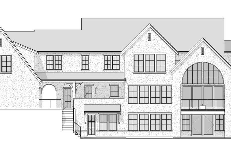 House Blueprint - Exterior - Rear Elevation 3 for European House Plan #1114-12 - 6 bed, 4.5 bath