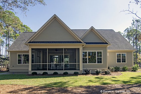 Exterior - Rear Elevation for European House Plan #929-958 - 4 bed, 3 bath