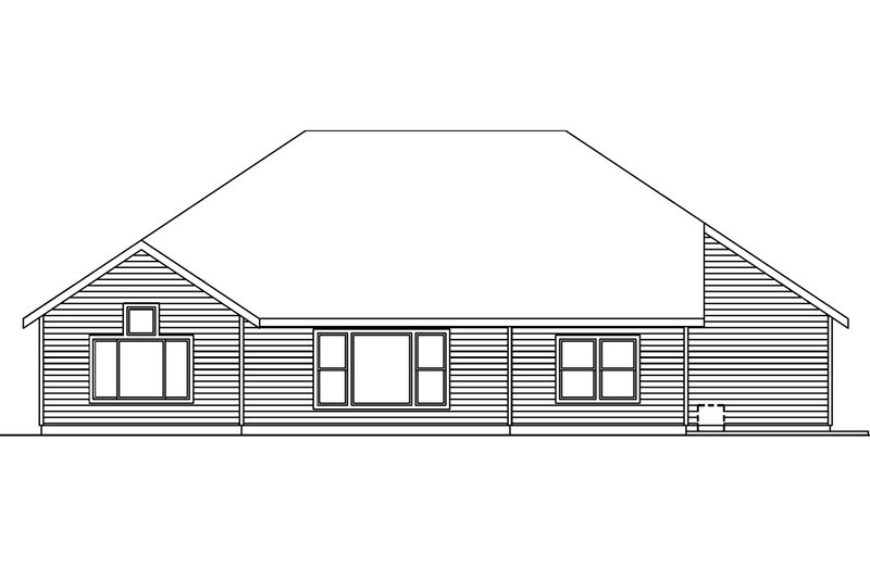 Home Plan - Exterior - Rear Elevation for Craftsman House Plan #124-563 - 3 bed, 2 bath