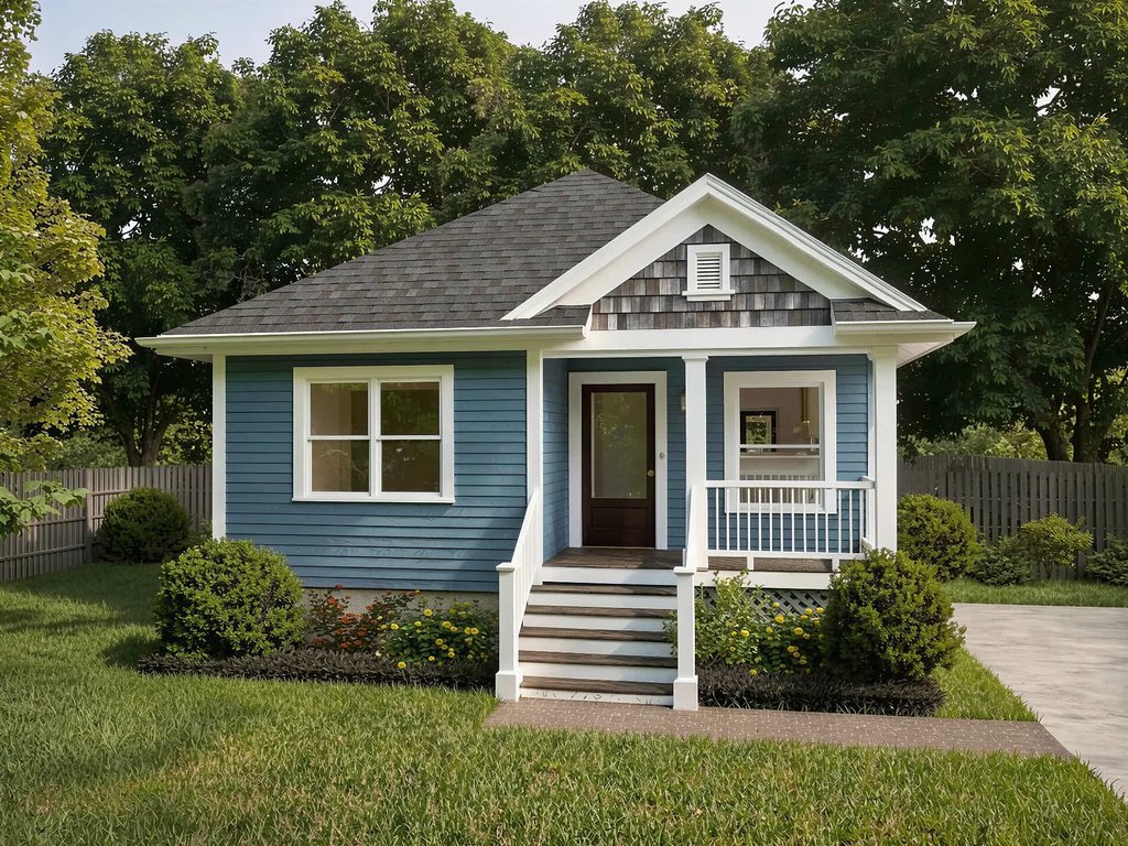 Exterior - Front Elevation 2 for Bungalow House Plan #79-129 - 3 bed, 2 bath