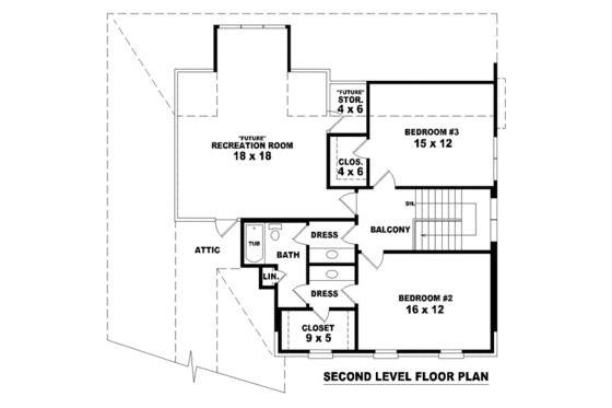 Floor Plan - Upper Floor for Colonial House Plan #81-1489 - 3 bed, 2.5 bath