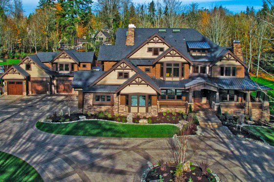 Exterior - Front Elevation 4 for Craftsman House Plan #132-218 - 7 bed, 8.5 bath