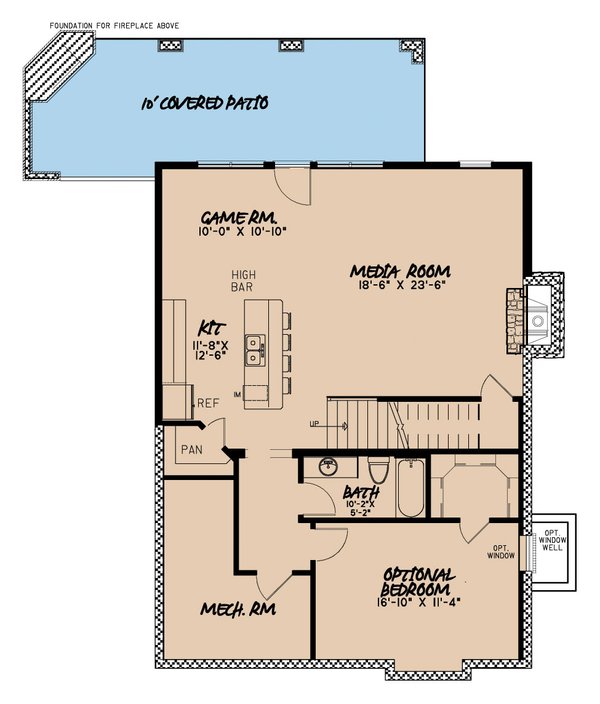 Country Floor Plan - Lower Floor Plan #17-3380