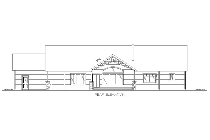 Dream House Plan - Exterior - Rear Elevation for Ranch House Plan #117-940 - 4 bed, 2.5 bath