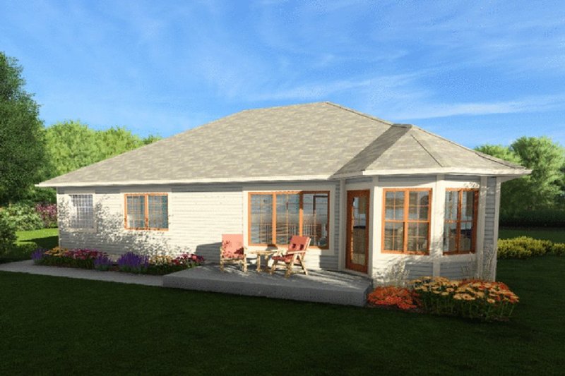 Home Plan - Exterior - Rear Elevation 2 for Country House Plan #126-128 - 3 bed, 2 bath