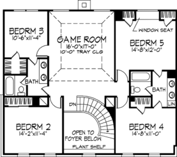 House Design - Colonial Floor Plan - Upper Floor Plan #410-139