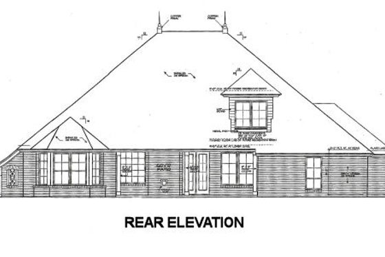 Exterior - Rear Elevation for European House Plan #310-674 - 4 bed, 3 bath