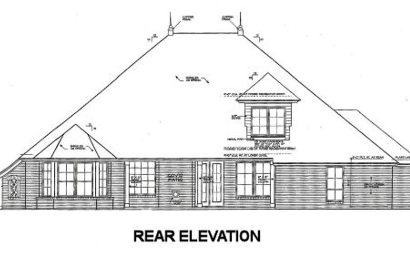 Home Plan - Exterior - Rear Elevation for European House Plan #310-674 - 4 bed, 3 bath