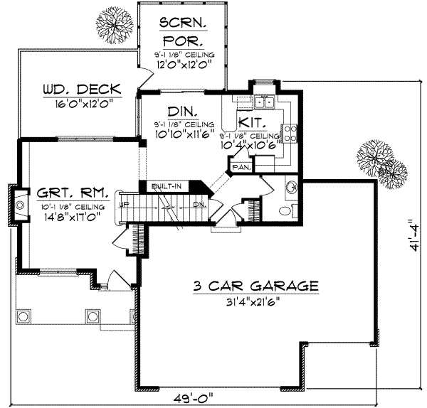 Home Plan - Traditional Floor Plan - Main Floor Plan #70-725
