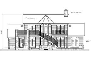 Exterior - Rear Elevation for Victorian House Plan #23-725 - 3 bed, 2.5 bath
