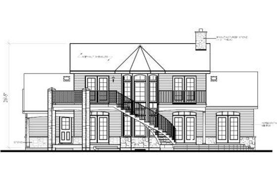 Exterior - Rear Elevation for Victorian House Plan #23-725 - 3 bed, 2.5 bath