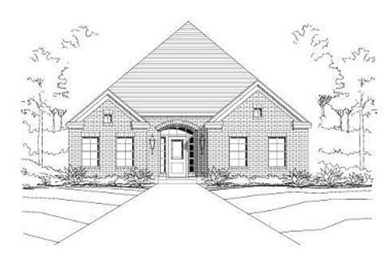 Exterior - Front Elevation for European House Plan #411-699 - 3 bed, 2 bath