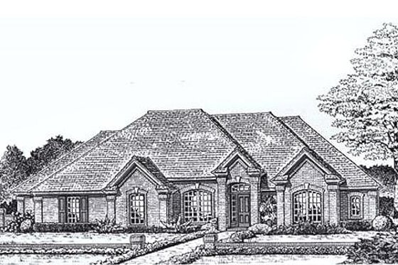 Exterior - Front Elevation for European House Plan #310-825 - 4 bed, 3 bath
