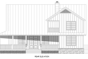 Exterior - Rear Elevation for Traditional House Plan #932-441 - 3 bed, 2.5 bath