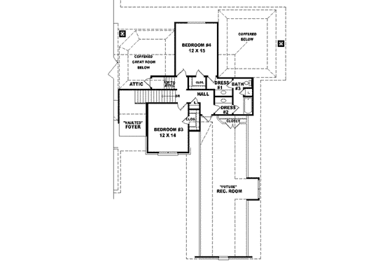 Floor Plan - Upper Floor for European House Plan #81-1207 - 4 bed, 3.5 bath