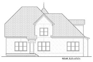 Exterior - Rear Elevation for European House Plan #413-883 - 5 bed, 4 bath