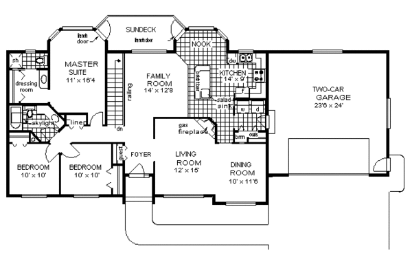 House Plan Design - Ranch Floor Plan - Main Floor Plan #18-119