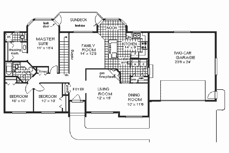 House Plan Design - Floor Plan - Main Floor for Ranch House Plan #18-119 - 3 bed, 2 bath