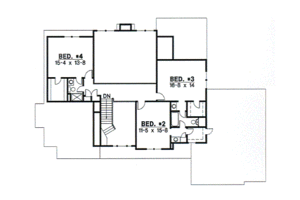 Floor Plan - Upper Floor for European House Plan #67-736 - 4 bed, 3 bath
