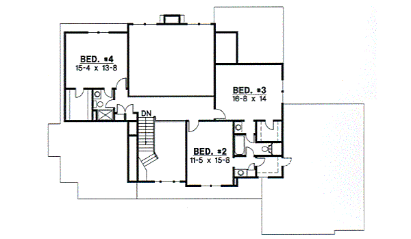 European Floor Plan - Upper Floor Plan #67-736