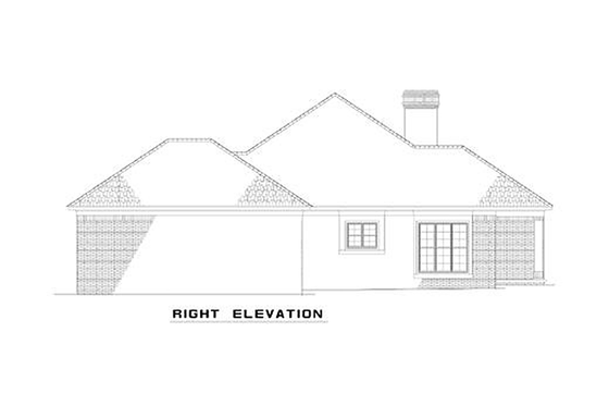 European style, southern traditional design, right elevation