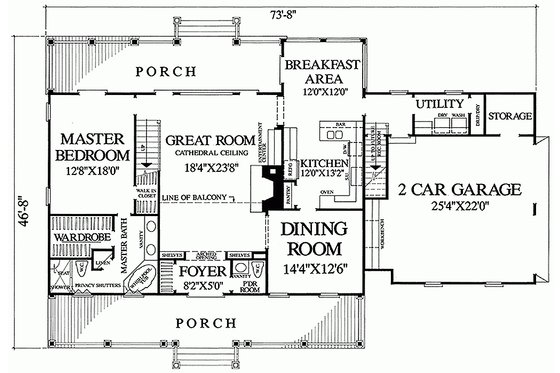 southern country cottage house plan designed in North Carolina by William Poole