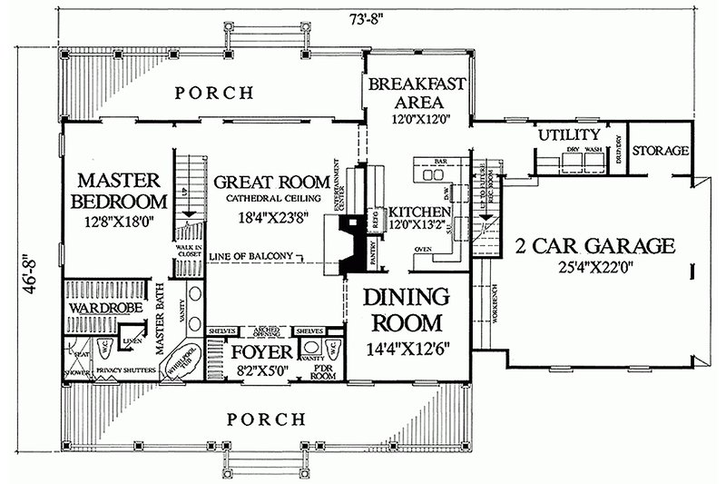 Architectural House Design - southern country cottage house plan designed in North Carolina by William Poole
