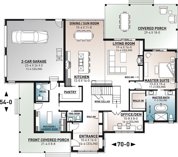 Home Plan - Farmhouse Floor Plan - Main Floor Plan #23-2691