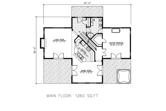 Floor Plan - Main Floor for Country House Plan #138-361 - 4 bed, 2.5 bath