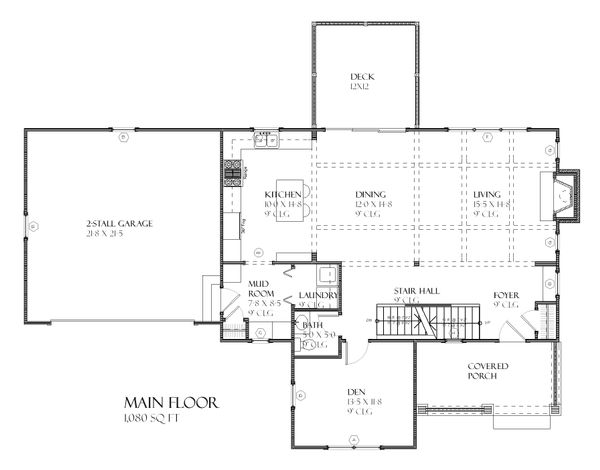 Craftsman Floor Plan - Main Floor Plan #901-74
